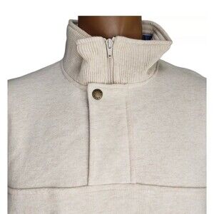 Orvis Signature‎ Collection 1/4 Zip Snap Pullover Men's L Beige Sweatshirt